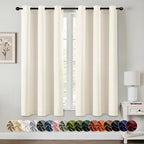 MIULEE Birch Blackout Curtains for Bedroom Living Room 45 Inches Long 2 Panels, Thermal Insulated Room Darkening Drapes Solid Grommet Noise Reduction Light Blocking Window Treatments 40x45 Inch