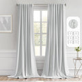 MIULEE Greyish White Back Tab Blackout Curtains 52x102 Inch Long 2 Panels