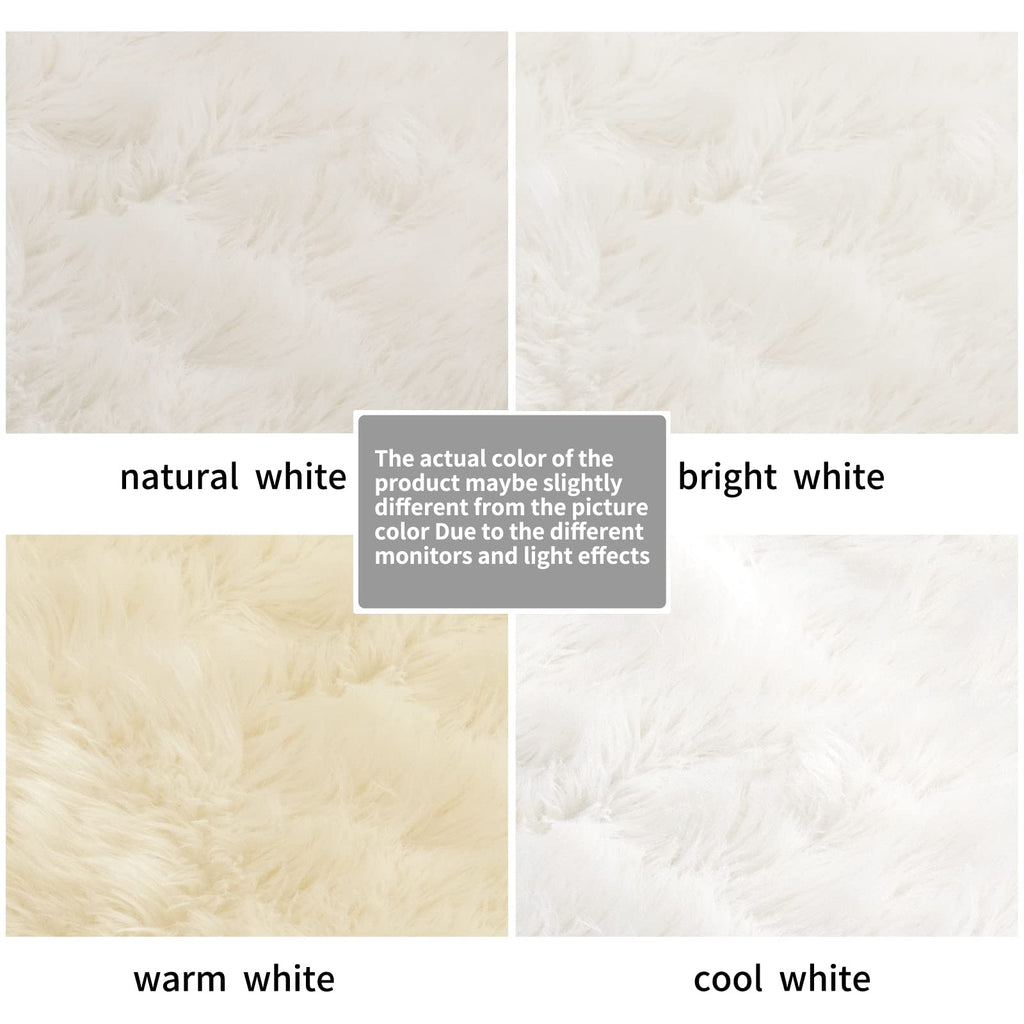 Tangsoo 2x4 White Faux Fur Sheepskin Rugs,Fuzzy Fluffy Chair Cover Rugs