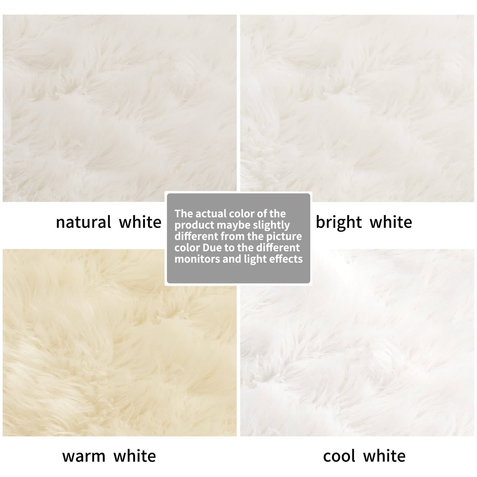 Tangsoo 2x6 White Fluffy Faux Fur Runner Rug,Soft Sofa Couch Cover Cushion