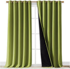 NICETOWN 100% Blackout Curtains for Windows, Pack of 2, 70" W x 108" L, Fresh Green, Super Heavy-Duty Black Lined Total Darkness Drapes for Bedroom, Privacy Assured Window Treatment for Patio