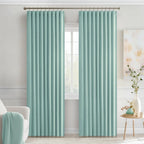 MIULEE Aqua Back Tab Blackout Curtains 52x90 Inch Long 2 Panels Set