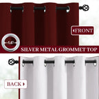 Yakamok 100% Blackout Curtains 52x96 inch Burgundy Red Window Drape-Bedroom