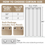 MIULEE Closet Curtain for Open Closet Without Door Grommet Top 34x80 Inches