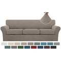 Turquoize 4 Piece Sofa Covers for 3 Cushion Couch Sofa Slipcover Soft Couch Cover for Dogs-Washable Sofa Furniture Covers with 3 Individual Large Cushion Covers, Feature Thick Fabric (XL Sofa, Taupe)