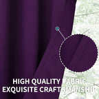 BGment Blackout Curtains - Grommet Thermal Insulated Room Darkening Bedroom and Living Room Curtain, Set of 2 Panels (38 x 45 Inch, Purple)