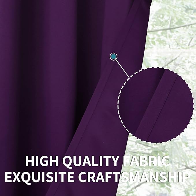 BGment Blackout Curtains - Grommet Thermal Insulated Room Darkening Bedroom and Living Room Curtain, Set of 2 Panels (42 x 84 Inch, Royal Purple)