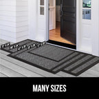 GORILLA GRIP 100% Waterproof All-Season WeatherMAX Doormat, 72x24, US Designed Natural Rubber, Stain and Fade Resistant, Low Profile Indoor Outdoor Door Mats, Easy Clean Patio Mat, Taupe Basket Weave
