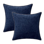 MIULEE Decorative Couch Throw Pillow Covers 20x20 Inch Navy 2 Pack