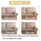 H.VERSAILTEX Velvet Stretch Couch Cushion Cover Plush Cushion Slipcover for Chair Loveseat Sofa Cushion Furniture Protector Seat Cushion Sofa Cover (3 Piece Sofa Cushion Covers, Taupe)
