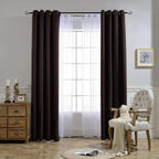 NICETOWN Blackout Thick Window Curtains - (W52 x L108, Brown, 2 Panels) Thermal Insulated Grommet Drape Panels for Bedroom and Living Room