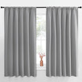 NICETOWN Short Curtains for Small Window - Thermal Insulated Rod Pocket Blackout Drapes/Draperies for Dining Room (2 Panels, W70 x L63 inches, Silver Grey)