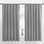 NICETOWN Short Curtains for Small Window - Thermal Insulated Rod Pocket Blackout Drapes/Draperies for Dining Room (2 Panels, W70 x L63 inches, Silver Grey)