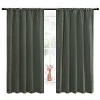 NICETOWN Bedroom Curtains Blackout Draperies - All Season Thermal Insulated Solid Rod Pocket Top Blackout Curtains/Drapes for Kid's Room (Dark Mallard, 1 Pair, 52 x 63 Inch)