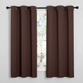 NICETOWN Nursery Essential Thermal Insulated Solid Grommet Top Blackout Curtains, Home Decoration Privacy Curtains for Bedroom (Chocolate Brown, 1 Pair, 42 x 63 inches)