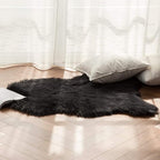 MIULEE Fluffy Rug Soft Shaggy Faux Fur Area Rug Luxury Plush Sheepskin Carpet for Halloween Bedroom Living Room Sofa Chair 2 x 3 Feet, Black