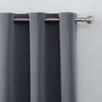 LEMOMO Blackout Curtains 52 x 90 Inch Long Grey Curtains Set of 2 Panels Room Darkening Curtains for Bedroom and Living Room
