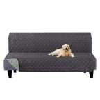 U-NICE HOME Futon Sofa Covers 68''Armless Couch Cover, Dark Grey/Light Grey