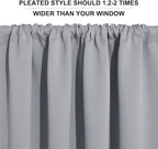 RYB HOME Short Blackout Curtains for Small Window, Sunmmer Heat Light Blocking Privacy Protection Curtains for Sunroom Laundry Room Stair Window, Width 52 by Length 36, Silver Grey, Set of 2