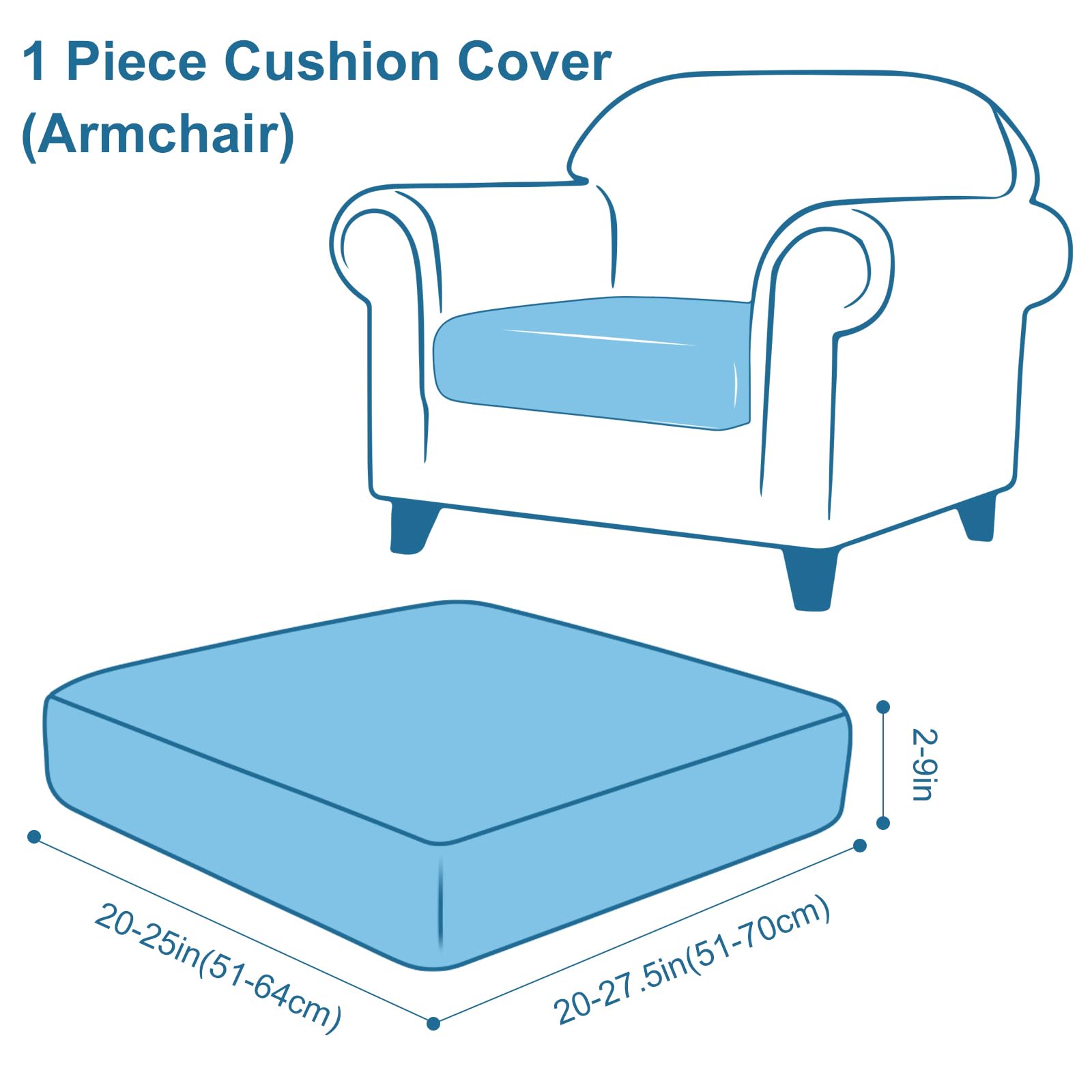 Smiry Printed Couch Cushion Covers, Stretch Couch Covers for Sofa