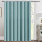 H.VERSAILTEX Blackout Patio Curtains 100 x 96 Inches for Sliding Door Extral Wide Blackout Curtain Panels Thermal Insulated Room Divider - Grommet Top, 8' Tall by 8.5' Wide - Mineral Blue