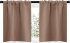 NICETOWN RV Blackout Curtains for Camper Windows, Window Treatment Thermal Insulated Rod Pocket Small Blackout Draperies/Drapes for Bedroom/Kitchen (Cappuccino, Set of 2, 29" Wide by 20" Long)