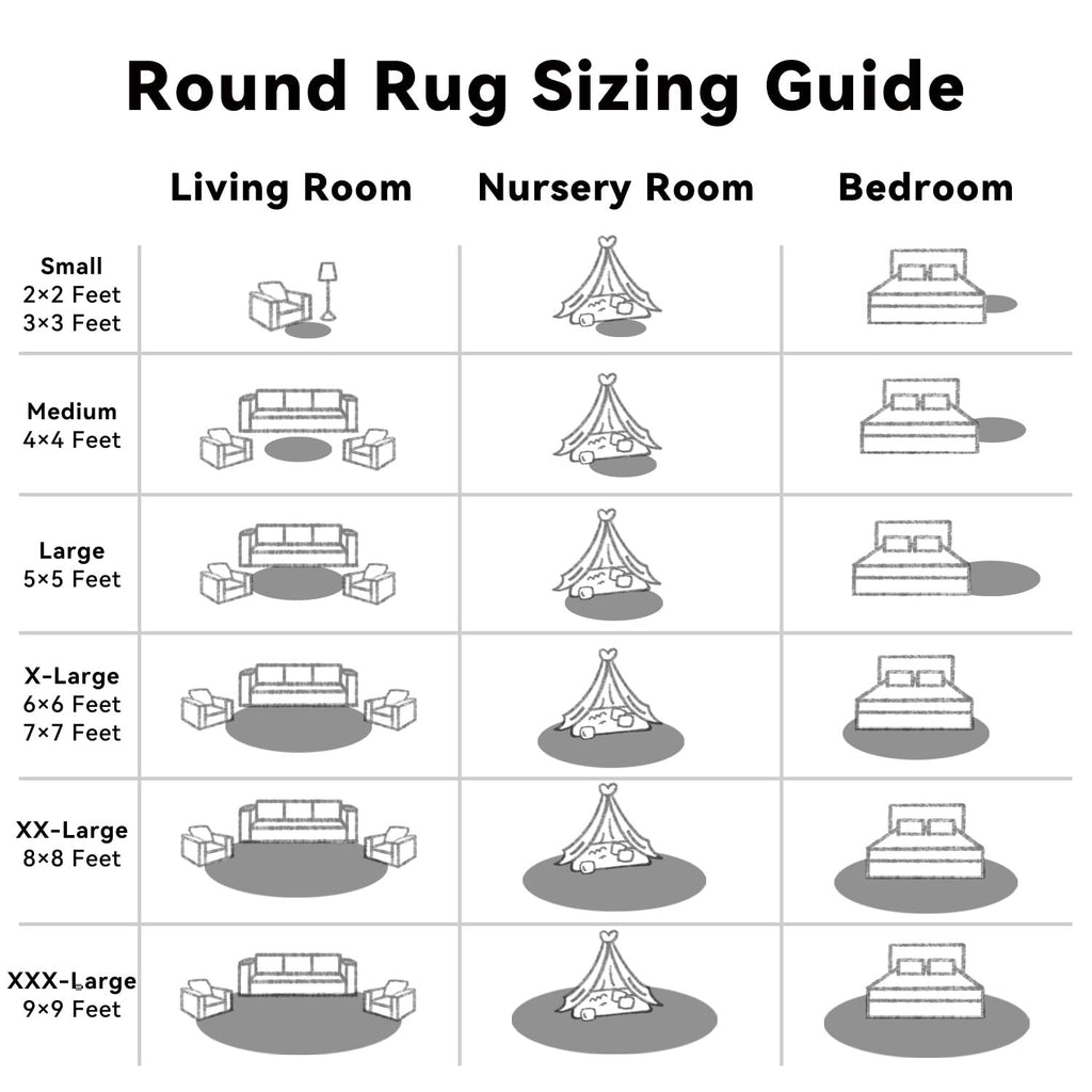 OLANLY Black Round Rugs for Bedroom - Machine Washable, 2 ft Circle Area Rugs for Living Room, Soft and Fluffy Shaggy Carpet for Teen Girls and Boys, Nursery Rooms, Dorms, Home Decor Aesthetic