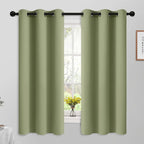 Yakamok Room Darkening Blackout Curtains for Bedroom,Thermal Insulated Grommet Top Light Blocking Window Drapes for Living Room,42W x 63L,Sage Green,2 Panels