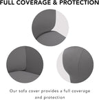 PureFit Super Stretch Sofa Slipcover – Spandex Non Slip Soft Couch Sofa Cover, Washable Furniture Protector with Non Skid Foam and Elastic Bottom for Kids, Pets (Oversized, Light Gray)