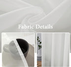 MIULEE 2 Panels Solid Color Sheer Window Curtains Elegant Window Voile Panels/Drapes/Treatment for Bedroom Living Room (54X90 Inches Ivory)