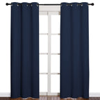NICETOWN Window Treatment Energy Saving Thermal Insulated Solid Grommet Blackout Curtains/Drapes for Living Room (Navy, 1 Pair, 42 by 84-Inch)