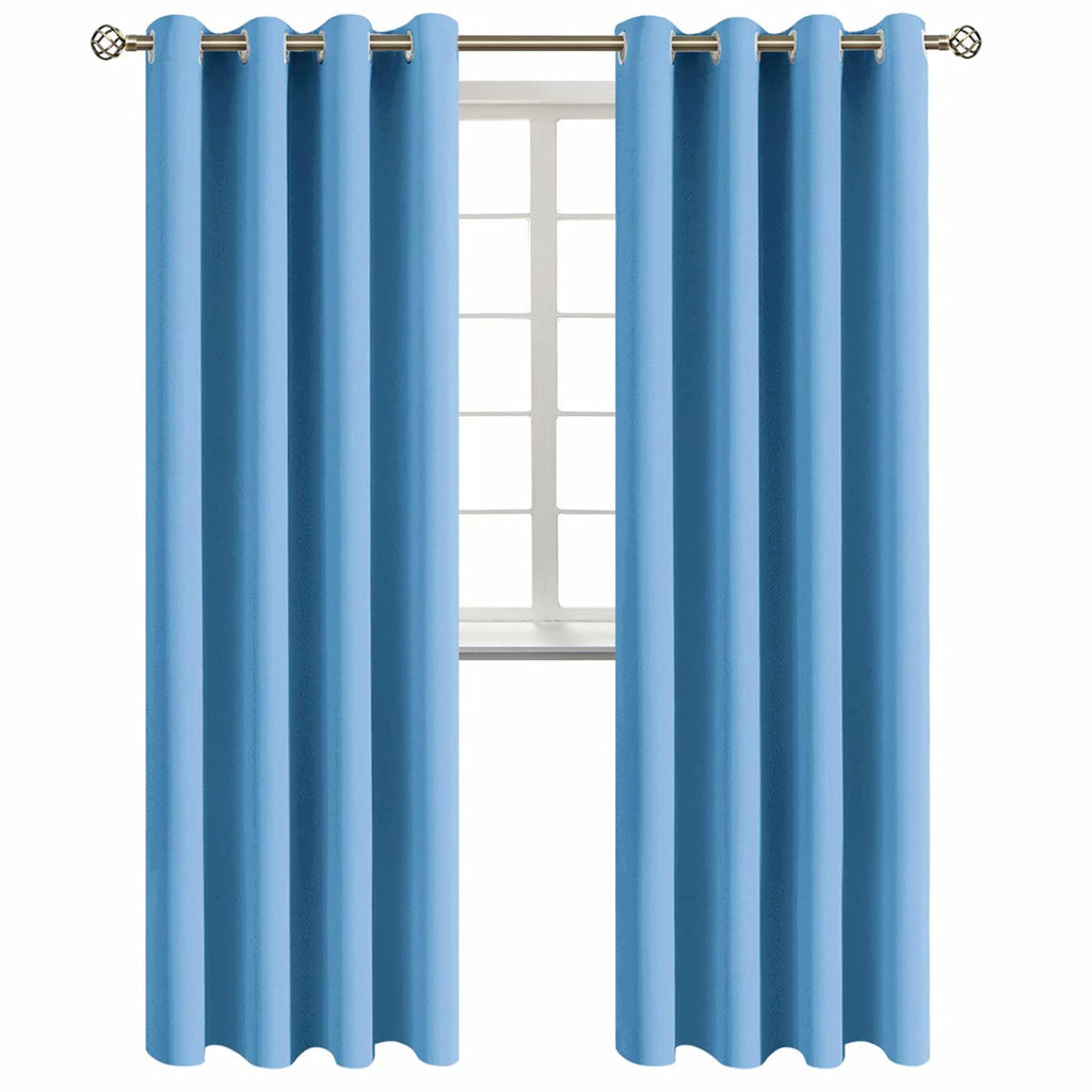 BGment Sky Blue Room Darkening Curtains 95 Inch for Living Room - 2 Panels