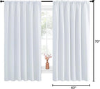 NICETOWN Bedroom Window Curtain Panels - Window Treatment Thermal Insulated Rod Pocket Room Darkening Curtains/Drapes for Patio Door (Greyish White, 2 Panels, 70 by 63)
