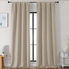 Simplebrand Biscotti Beige Blackout Curtains for Bedroom 102 Inches Long 2 Panels, Solid Thermal Insulated, Energy Saving Living Room Window Treatment Curtains Blackout Drapes, W50 x L102 Inch
