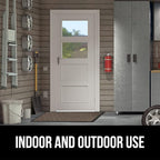 GORILLA GRIP 100% Waterproof All-Season WeatherMAX Doormat US Designed Natural Rubber, Stain and Fade Resistant, Low Profile Indoor Outdoor Door Mats, Easy Clean Patio Mat, 29x17, Latte Quatrefoil