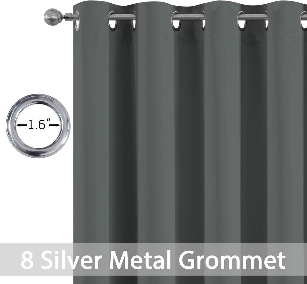 Yakamok Room Darkening Curtains 52x90 inch Length Dark Grey-Living Room