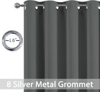 Yakamok Room Darkening Curtains 52x90 inch Length Dark Grey-Living Room