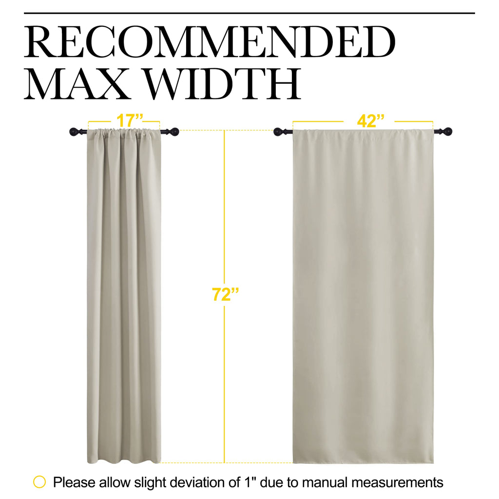 NICETOWN Blackout Curtains for Living Curtains, Room Darkening Window Curtain Panels, Easy-Care Solid Thermal Insulated Draperies/Drapes for Daughter Room (Natural, 2 Panels, 42 by 72)