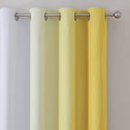 Yellow and Greyish White Ombre Blackout Curtains for Living Room 63 Inch