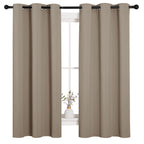 NICETOWN Sleek Blackout Curtains 63 inches Length for Small Windows, Noise Reducing and Block Draft Panels for Door Doorway Laundry Office Luxury Decor Theme (2 Panels, Taupe, W42 x L63 -Inch)