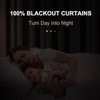 Linen Textured Total Blackout Curtains for Bedroom 96 Inches Long, Oatmeal