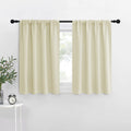 NICETOWN Kitchen Curtains, Beige, 34" x 40", Set of 2, Short Blackout Curtains & Drapes, Thermal Insulated Rod Pocket Window Treatment Draperies for Nursery
