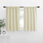 NICETOWN RV Blackout Curtains for Camper Windows, Beige, 34" x 30", Set of 2, Kitchen Curtains, Short Blackout Drapes, Thermal Insulated Rod Pocket Window Treatment Draperies for Nursery