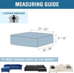Couch Cover Stretch Velvet Sofa Cushion Cover 1-Piece - Elastic Washable Slipcover for Seat or Backrest, Couch Seat Covers for Sofas (Light Grey)