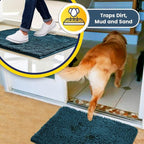 Muddy Mat® | Super Absorbent Door Mat Indoor, Microfiber Quick Dry Chenille Entryway Rug, Non-Slip Front Door Mat, Indoor Mats for Entryway, Machine Washable Pet Rug, Atlantic Blue 24"x36"