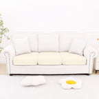 Smiry Printed Couch Cushion Covers, Stretch Soft Couch Covers for Sofa, Washable Non-Slip Sofa Slipcover Furniture Protector for Indoor and Outdoor (3 Pack, Cream)