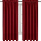 DWCN Blackout Curtains for Bedroom – Rod Pocket Thermal Insulated Noise Reducing Noise Reducing Drapes for Living Room, W 60 x L 63 Inch, 2 Panels, Burgundy