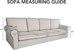 PureFit Super Stretch 4 Seater Sofa Slipcover – Spandex Non Slip Soft Couch Sofa Cover, Washable Furniture Protector with Non Skid Foam and Elastic Bottom for Kids, Pets （XX Large, Black）
