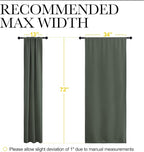 NICETOWN Bedroom Curtains Blackout Draperies - All Season Thermal Insulated Solid Rod Pocket Top Blackout Curtains/Drapes for Kid's Room (Dark Mallard, 1 Pair, 34 x 72 Inch)