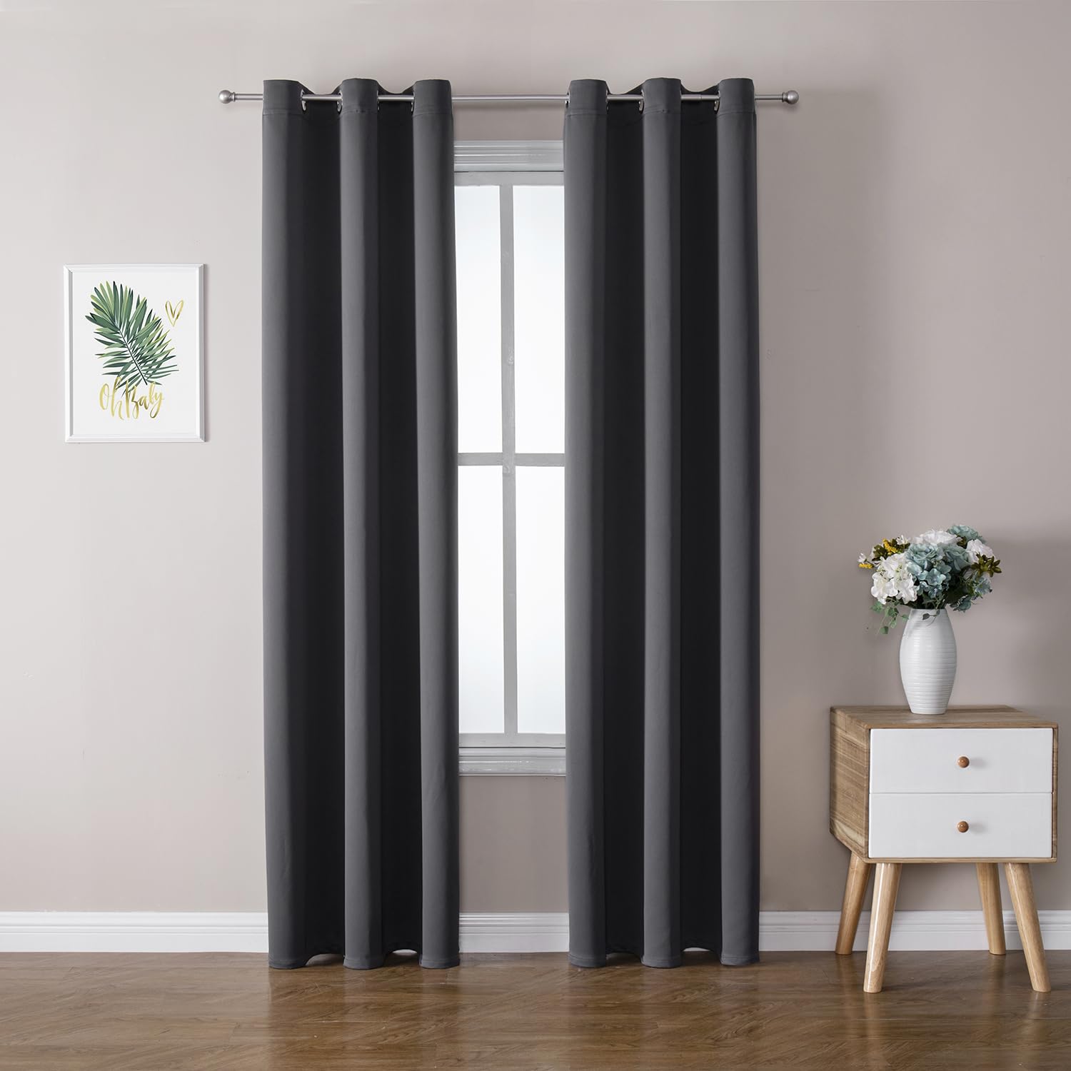 ChrisDowa Blackout Curtains for Bedroom and Living Room 72 Inches Long